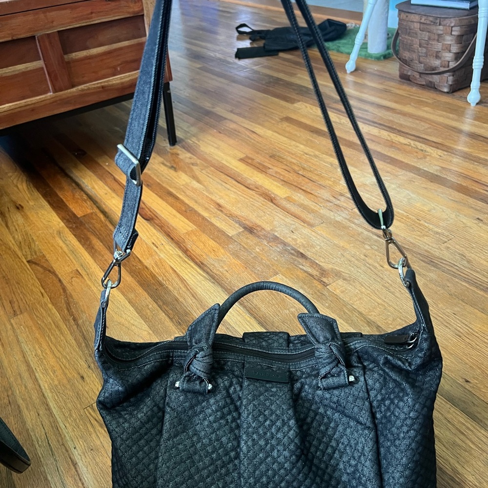 Vera Bradley Denim Blue Hadley Satchel with a Crossbody Strap - Picture 4 of 11